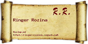 Ringer Rozina névjegykártya